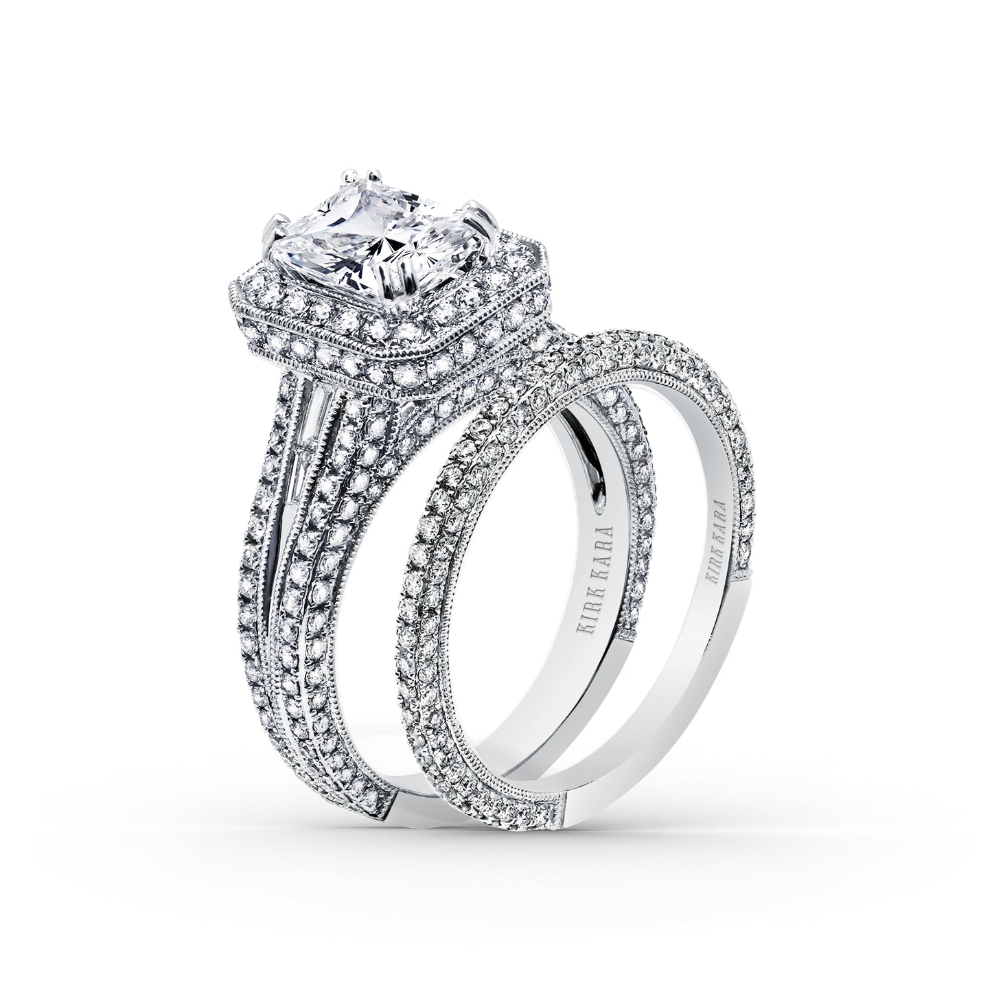 Elegant Micro Pavé Halo Diamond Engagement Ring