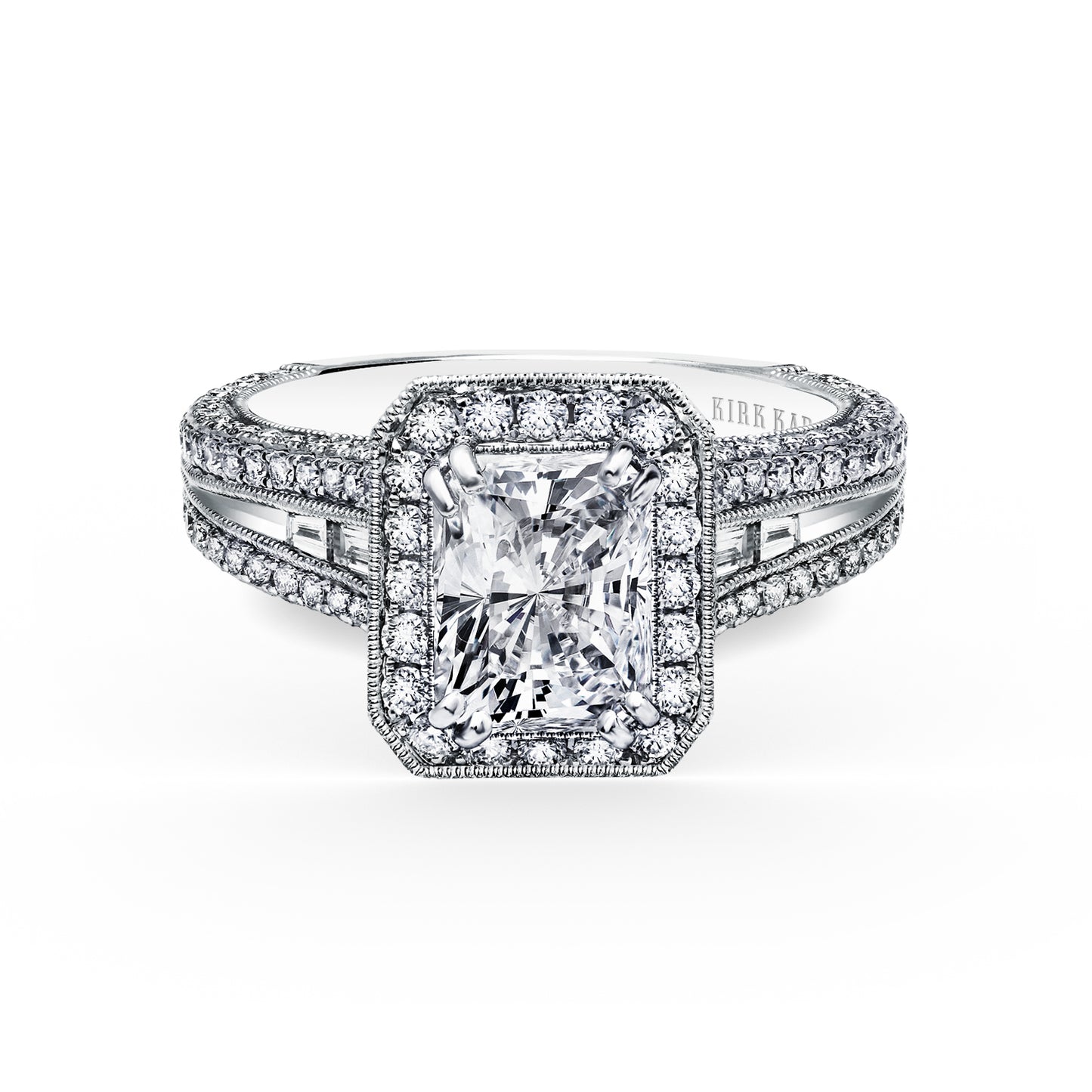 Elegant Micro Pavé Halo Diamond Engagement Ring